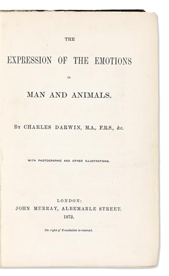 Darwin, Charles (1809-1882) The Expression of the Emotions in Man and Animals.